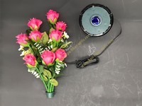 Lampe à fibre optique LED RGB faite à la main en forme de rose, lumière décorative florale, indice de protection IP55, intensité réglable, garantie 5 ans, CRI 95 élevé, légère