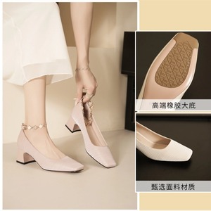 Escarpins à bout carré et talon bloc avec bride à boucle, chaussures Mary Jane confortables pour le travail et le quotidien - Product Image 5