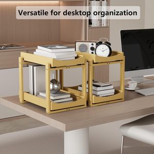 Organisateur sous évier en bambou, hauteur réglable, 2 niveaux, pour salle de bain, rangement coulissant pour armoire, étagère coulissante robuste pour cuisine - Product Image 6