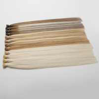 Extensions de cheveux humains russes alignées sur les cuticules, I-Tip, cheveux vierges Remy, lisses, fixation micro-attache, toutes les couleurs disponibles