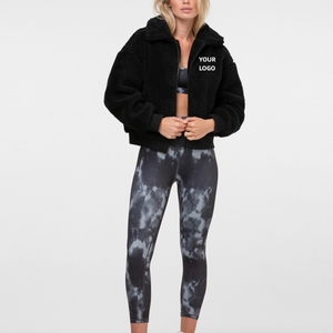 Femmes hiver chaud épais <span class=keywords><strong>Teddy</strong></span> à capuche polaire <span class=keywords><strong>veste</strong></span> ours Zip <span class=keywords><strong>noir</strong></span> polaire fausse fourrure manteau motif léopard Jersey Outwear pardessus - Product Image 4