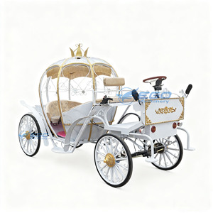 Elegante Carruaje Blanco de Princesa, Carruaje Eléctrico de Cenicienta para Halloween, Carruaje Eléctrico de Calabaza para Bodas y Turismo - Product Image 1