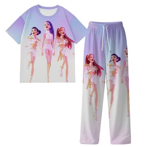 Nuevo Conjunto de Pijamas Personalizados de K-POP Kpop Demon Hunters para Hombre y Mujer, Diseño de Dibujos Animados, Cuello Redondo, Casual, para Dormir en Casa - Product Image 1