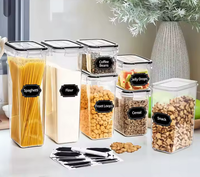 Ensemble de 8 récipients hermétiques pour la conservation des aliments dans la cuisine et le garde-manger Boîtes en plastique sans BPA avec couvercles durables