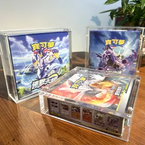 SHP Factory Wholesale Acrylic Pokemon Japanese Booster Box With Strong Magnetic Pokemon Original Japanese Cards Display Case