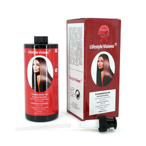 Caja de Papel de Belleza <span class=keywords><strong>Roja</strong></span> y Dorada con Impresión Personalizada, Caja de Empaque para Tratamiento Capilar de Grado Profesional para Botellas de Queratina - Product Image 3