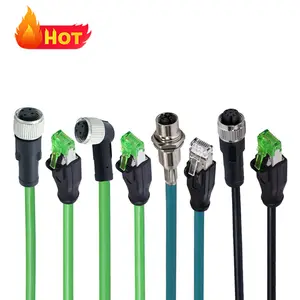 M12 Ke Rj45 Konektor Kabel Joiner M12 3 4 5 8 12 17 Pin A B C D X Kode Laki-laki Perempuan Plug Konektor Tahan Air