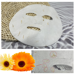 Mascarilla de caléndula de fibra <span class=keywords><strong>lyocell</strong></span> 65gsm, mascarilla facial con hoja de pétalos de flores, fabricante para el cuidado de la piel, mascarilla facial china de papel - Product Image 4