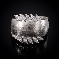 Bagues texturées uniques en zircone cubique, empilables, chics, pour femmes, accessoires de bijoux, grande bague rétro africaine, tendance 006289