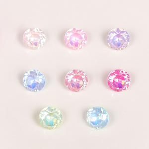 Strass en verre cristal ronds à dos plat, colorés et brillants, pour nail art et accessoires de bijouterie DIY - Product Image 1