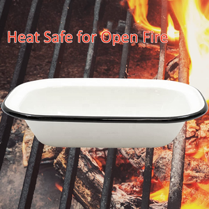 WUJO Fabricant <span class=keywords><strong>de</strong></span> vaisselle en émail <span class=keywords><strong>de</strong></span> cuisine blanc avec plateau <span class=keywords><strong>de</strong></span> <span class=keywords><strong>cuisson</strong></span> en émail/bol en émail/assiette profonde en émail pour mélanger la salade et le dîner - Product Image 5