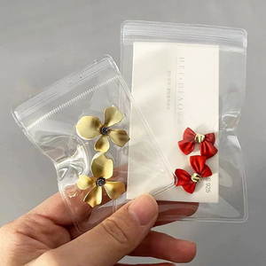 Bolsa de PVC transparente con cierre de cremallera para collar y aretes con logotipo personalizado, joyería cosmética, bolsas con cierre de cremallera - Product Image 4