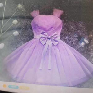 Purple Strapless Tulle A-Line Flower Girl Dress With Bowknot For Kids - Product Image 4