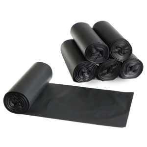 Sacs poubelles biodégradables robustes à cordon noir en rouleaux avec gaufrage en plastique PBAT pour produits ménagers - Product Image 5