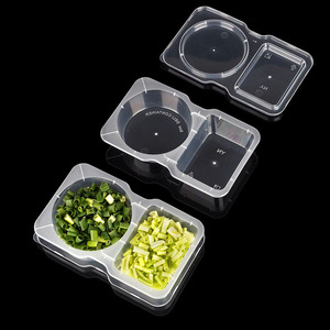 Disposable Compartmentalized Sauce <b>Cups</b> 150ml Square With Lid For Packaging Sauces Travel Use - Product Image 1
