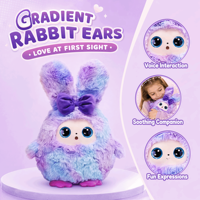 Peluche Lapin Interactif IA, Doux comme une Nuage, en Fourrure Tie-Dye, CE CPC, Unisexe, Multi-Matériaux, Cadeau de Fête, Vente en Gros