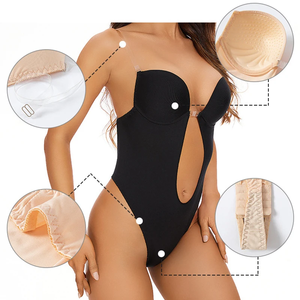 Body sculptant invisible pour femme, string, sexy, décolleté plongeant en V, dos nu, corset, rembourré, push-up, amincissant, sous-vêtement - Product Image 4