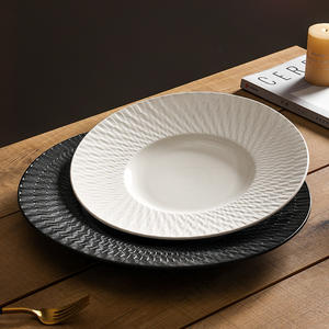 Design nordique en céramique ronde blanche en porcelaine fine ensemble de dîner assiette en céramique jetable écologique plat mariages assiette à dîner - Product Image 5