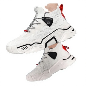 Baskets montantes en maille pour hommes grande taille, printemps-été, à semelle épaisse rehaussante avec semelle intérieure en EVA, pour la marche et le basketball - Product Image 2