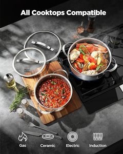 Geling khéo léo sản xuất chất lượng cao lai thép không gỉ Cookware sets thời trang 17 cái bạc không dính nấu ăn <span class=keywords><strong>Pan</strong></span> Bộ - Product Image 5
