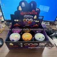 Best-seller transfrontalier : Jouet anti-stress Squishy Halloween – Boule en caoutchouc thermoplastique dorée scintillante pour enfants de 3 ans et plus