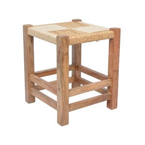 High Quality Hand-Woven Rattan <b>Stool</b> Custom Designed for Living Room Hotel Restaurant Natural <b>Wooden</b> Finished Outdoor Kitchen - Product Image 1