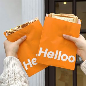 Bolsa de Papel Kraft Reciclable Ecológica con Logotipo Personalizado para Rebanadas de Pan, Sándwiches, Hamburguesas, Pasteles, Galletas y Tartas - Product Image 5