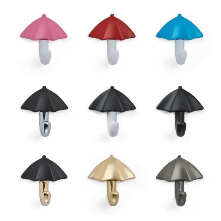 창조적 인 우산 모양 다채로운 옷걸이 홀더 홈 침실 벽 후크 장식 액세서리 주조 아연 걸이 후크