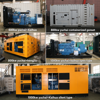 Groupe électrogène diesel Yuchai 20 kW/kVA, 25 kVA, 50 kW/kVA, 100-1200 kW, 1 MW avec alimentation 1/3 phase 24 V CC pour solution d'alimentation de secours industrielle