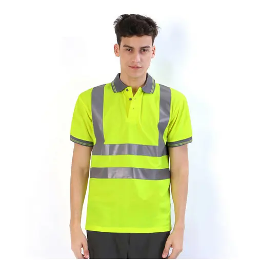 Hi Vis Workwear Tシャツ100% ポリエステルカスタムデザイン安全作業服反射服