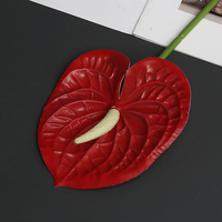 Bunga Anthurium Sutra Buatan Real Touch - Tahan UV Ramah Lingkungan Dekorasi Buatan Tangan untuk Pernikahan Paskah Natal