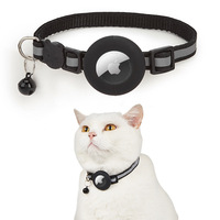Collier Localisateur Anti-Perte en Silicone de Luxe Compatible avec Apple AirTag pour Animaux de Compagnie, Accessoire Housse de Cou en Polyester pour Chats