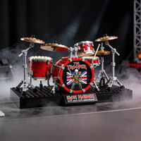 Kit de construction de batterie en briques, jouets modèles, décoration de groupe de heavy metal, collection micro DIY pour exposition