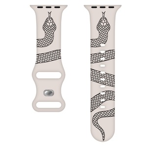 Màu Kép Rắn Khắc Dây Đeo Thể Thao Cho Đồng Hồ Thông Minh Ban Nhạc 40Mm 41Mm 42Mm 45Mm Laser Mềm Silicone Dây Đeo Cổ Tay Thay Thế - Product Image 3