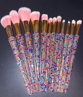 Bling Bling12-Piece strass ensemble de pinceaux laine douce outils de maquillage de haute qualité cadeau de personnalité