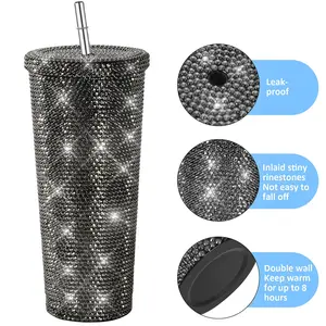 Bouteille d'eau isotherme double paroi brillante effet diamant de Noël, 500 ml, vente en gros - Product Image 2