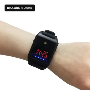 Dragon guard pa017 fabricante, atacado, recarregável, autodefesa, 130db, safesound, relógio de pulso, alarme pessoal para mulheres