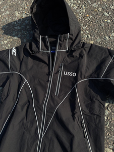 Tùy chỉnh in logo polyester không thấm nước Vải Zip lên áo khoác phù hợp quần mỏng dòng phản chiếu của nam giới áo gió Tracksuit - Product Image 2