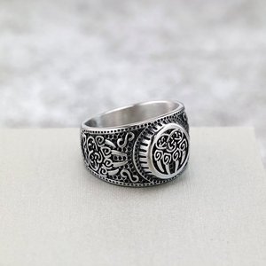 Anillo Unisex de Acero Inoxidable Estilo Nórdico Retro Yunnique, Diseño de Pata de Oso Sólida, Geométrico Redondo, para Uso Diario - Product Image 1