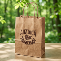 Sac en papier kraft personnalisé de luxe, écologique, pour café, boulangerie, thé de l'après-midi, à emporter, boutique, cadeau, sac fourre-tout, sac à main