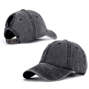 Casquette de baseball populaire style vintage délavée pour le printemps et l'été, idéale pour l'extérieur, avec trou pour queue de cheval pour enfants - Product Image 4
