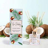 Diffuseur de parfum en verre écologique longue durée pour cadeaux d'entreprise et hôtels, ensemble diffuseur d'arôme de noix de coco