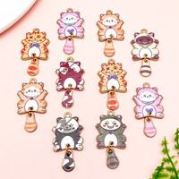 Nouvelle arrivée pendentifs en métal accessoires clés bricolage dessin animé émail pendentif breloques