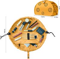 Sac cosmétique magique avec cordon de serrage Sac de maquillage ouvert Lazy Flat Lay Portable Travel Jewelry Cosmetic Bag