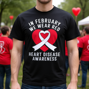 Nel febbraio indossiamo la maglietta rossa per la sensibilizzazione sulle malattie cardiache, per uomini e donne - Product Image 3