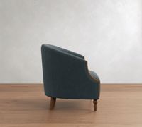 Fauteuil lounge RH Pristine en lin américain moderne, taille personnalisable, chaise d'appoint de luxe en bois sculpté, rembourrée en bois dur naturel