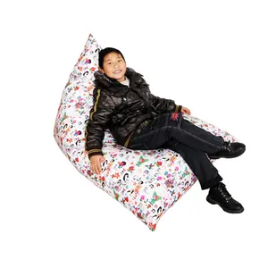 Personalizado Facilidade Interior Preguiçoso Comprimido Embalagem Espuma Beanbag Cadeira Big Bean Bag Sofá Cadeira Para Crianças