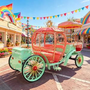 Chariot Citrouille Cendrillon en Fer Robuste, Dimensions Personnalisées, pour Attraction Touristique - Product Image 1