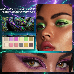 Paleta de Sombras de <span class=keywords><strong>Ojos</strong></span> de 12 Colores con Etiqueta Privada, Iridiscente, Brillante, Resistente al Agua, Pigmentos Metálicos Minerales Prensados, Alta Pigmentación - Product Image 5