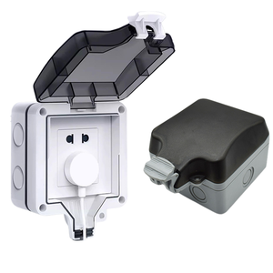 Enchufe Doble Estándar Europeo IP66 13A, 2 Tomas de Corriente Impermeables para Exteriores, Paquete de 2 Enchufes y Tomas de Corriente - Product Image 6